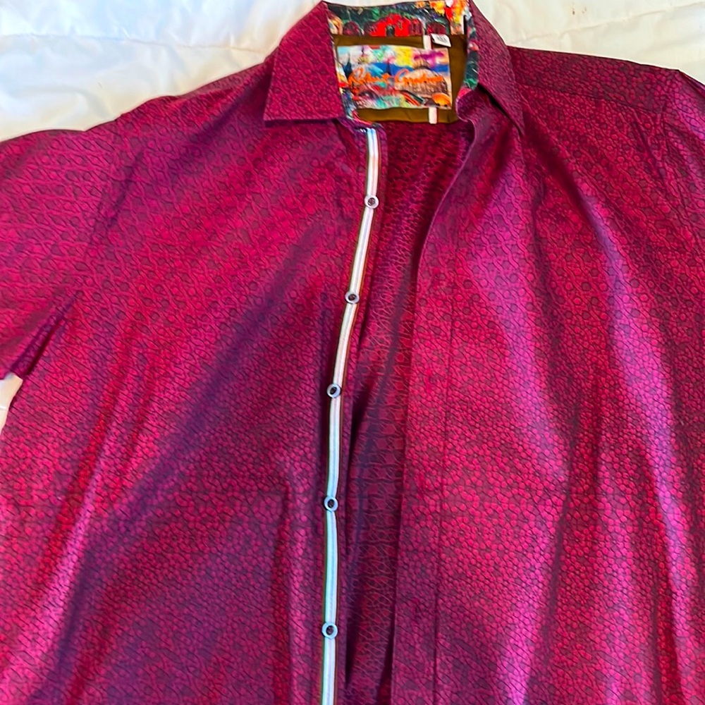 Red Robert Graham Dress Shirt Size XXL 2TG